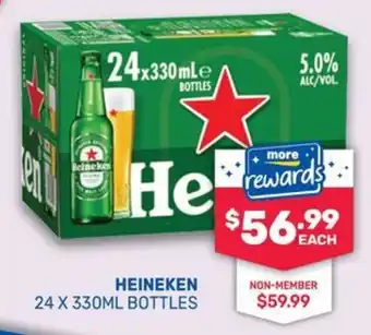 Bottlemart Heineken 24 x 330ml bottles offer