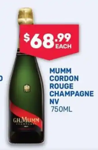 Bottlemart G.H.Mumm Cordon Rouge Champagne NV offer
