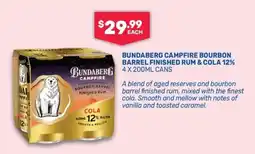 Bottlemart Bundaberg Campfire Bourbon Barrel Finished Rum & Cola offer