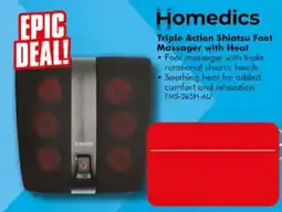 The Good Guys Homedics Triple Action Shiatsu Foot Massager with Heat offer