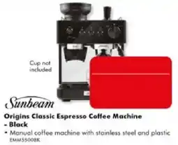 The Good Guys Sunbeam Origins Classic Espresso Coffee Machine - Black offer