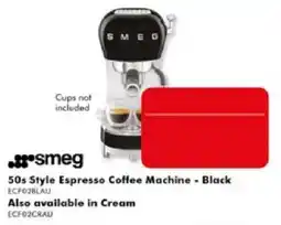 The Good Guys Smeg 50s Style Espresso Coffee Machine - Black offer