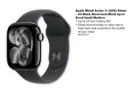 The Good Guys Apple Watch Series 11 (GPS) 42mm - Jet Black Aluminium Black Sport Band Small/Medium offer