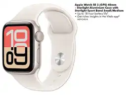 The Good Guys Apple Watch SE 3 (GPS) 40mm - Starlight Aluminium Case with Starlight Sport Band Small/Medium offer