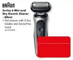 The Good Guys BRAUN Series 6 Wet and Dry Electric Shaver - Silver offer