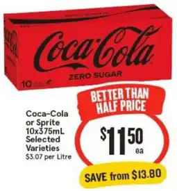 IGA Coca-Cola Zero Sugar offer