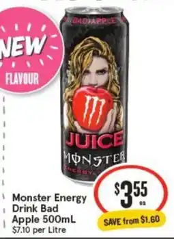IGA Monster Energy Drink Bad Apple offer