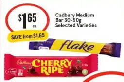 IGA Cadbury Medium Bar Selected Varieties offer