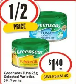 IGA Greenseas Tuna Selected Varieties offer
