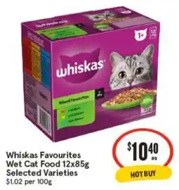 IGA Whiskas Favourites Wet Cat Food Selected Varieties offer