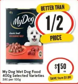 IGA My Dog Wet Dog Food 400g Selected Varieties offer