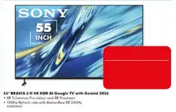 The Good Guys Sony 55" Bravia 3 II 4K HDR AI Google TV with Gemini 2026 offer