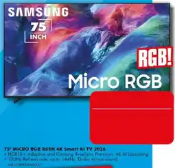 The Good Guys SAMSUNG 75" MICRO RGB R85H 4K Smart Al TV 2026 offer