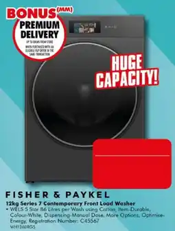 The Good Guys Fisher & Paykel 12kg Series 7 Contemporary Front Load Washer offer