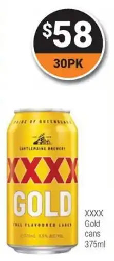 Super Cellars XXXX Gold cans offer