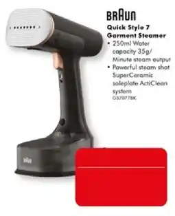 The Good Guys Braun Quick Style 7 Garment Steamer offer