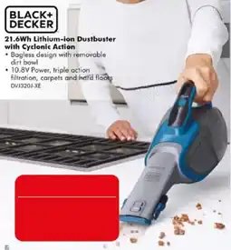 The Good Guys Black+Decker 21.6Wh Lithium-ion Dustbuster with Cyclonic Action offer