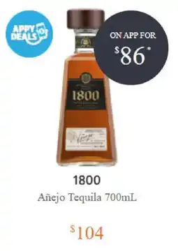 BWS 1800 Añejo Tequila offer