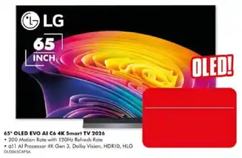 LG 65" OLED EVO AI C6 4K Smart TV 2026
