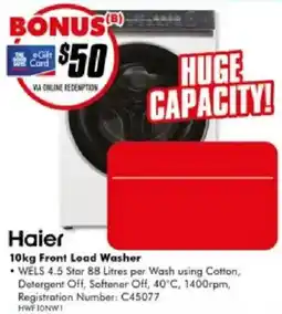 The Good Guys Haier 10kg Front Load Washer offer