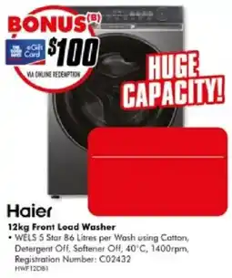 The Good Guys Haier 12kg Front Load Washer offer