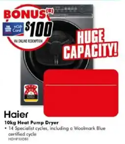The Good Guys Haier 10kg Heat Pump Dryer offer