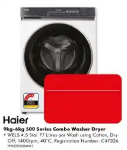 The Good Guys Haier 9kg-6kg 500 Series Combo Washer Dryer offer