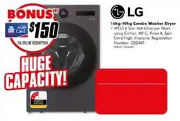 The Good Guys LG 16kg-10kg Combo Washer Dryer offer