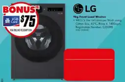 The Good Guys LG 9kg Front Load Washer offer