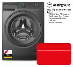 The Good Guys Westinghouse 9kg-5kg Combo Washer Dryer offer