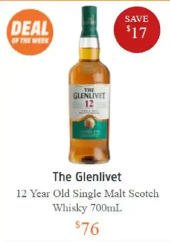 The Glenlivet 12 Year Old Single Malt Scotch Whisky