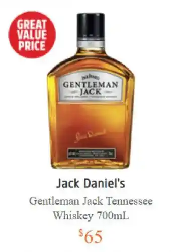 Jack Daniel's Gentleman Jack Tennessee Whiskey