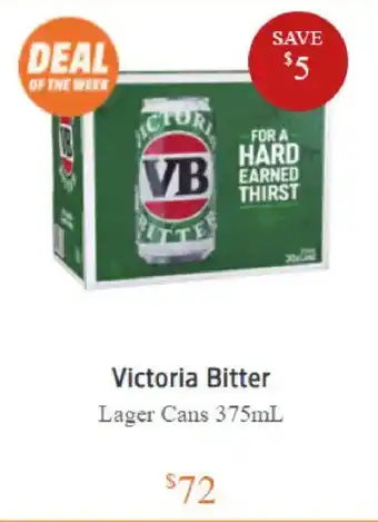 Victoria Bitter Lager Cans