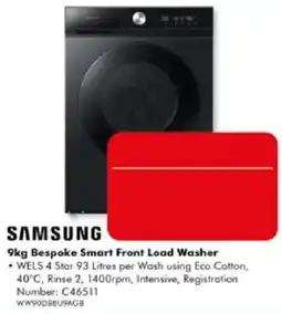 The Good Guys Samsung 9kg Bespoke Smart Front Load Washer offer