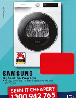 The Good Guys Samsung 9kg Smart Heat Pump Dryer offer