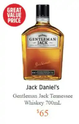 BWS Jack Daniel's Gentleman Jack Tennessee Whiskey offer