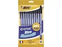 Officeworks BIC Cristal Xtra Smooth Ballpoint Pens Black 10 Pack offer