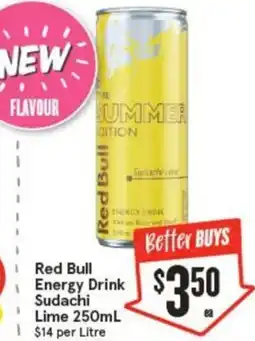 IGA Red Bull Energy Drink Sudachi Lime offer