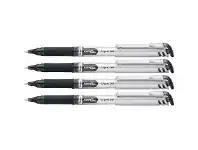 Officeworks Pentel Energel BL17 Rollerball Pens Black 4 Pack offer