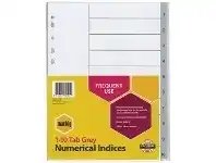 Officeworks Marbig Polypropylene A4 1-10 Tab Divider Grey offer