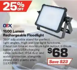 Repco OEX 1600 Lumen Rechargeable Floodlight offer
