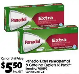 C-Store Distribution Panadol Extra Paracetamol & Caffeine Caplets offer