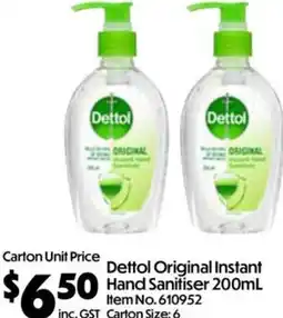 C-Store Distribution Dettol Original Instant Hand Sanitiser offer
