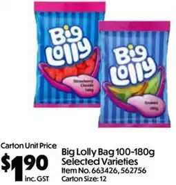 C-Store Distribution Big Lolly Bag Selected Varieties offer