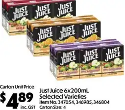 C-Store Distribution Just Juice Selected Varieties offer