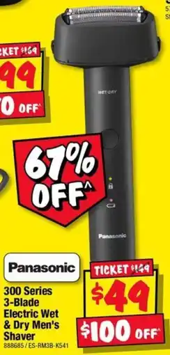 JB Hi-Fi Panasonic 300 Series 3-Blade Electric Wet & Dry Men's Shaver offer
