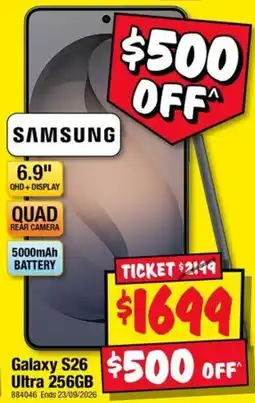 JB Hi-Fi Samsung Galaxy S26 Ultra 256GB offer