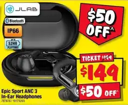 JB Hi-Fi JLAB Epic Sport ANC 3 In-Ear Headphones offer