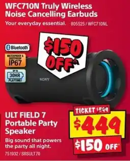 JB Hi-Fi Sony WFC710N Truly Wireless Noise Cancelling Earbuds offer