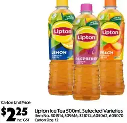C-Store Distribution Lipton Ice Tea 500mL Selected Varieties offer